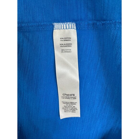 Chico's Size 2 = Large/12 ZENERGY BLUE COLORBLOCK‎ SHIFT DRESS W/POCKETS Summer - Picture 8 of 10